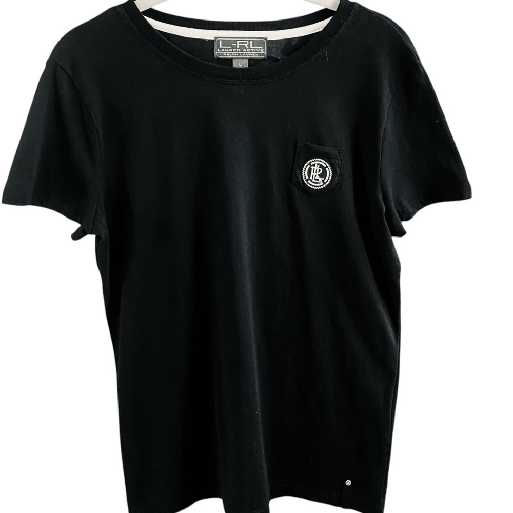 L-R-L Lauren Ralph Lauren Active Black Top. Sz M - Picture 1 of 4